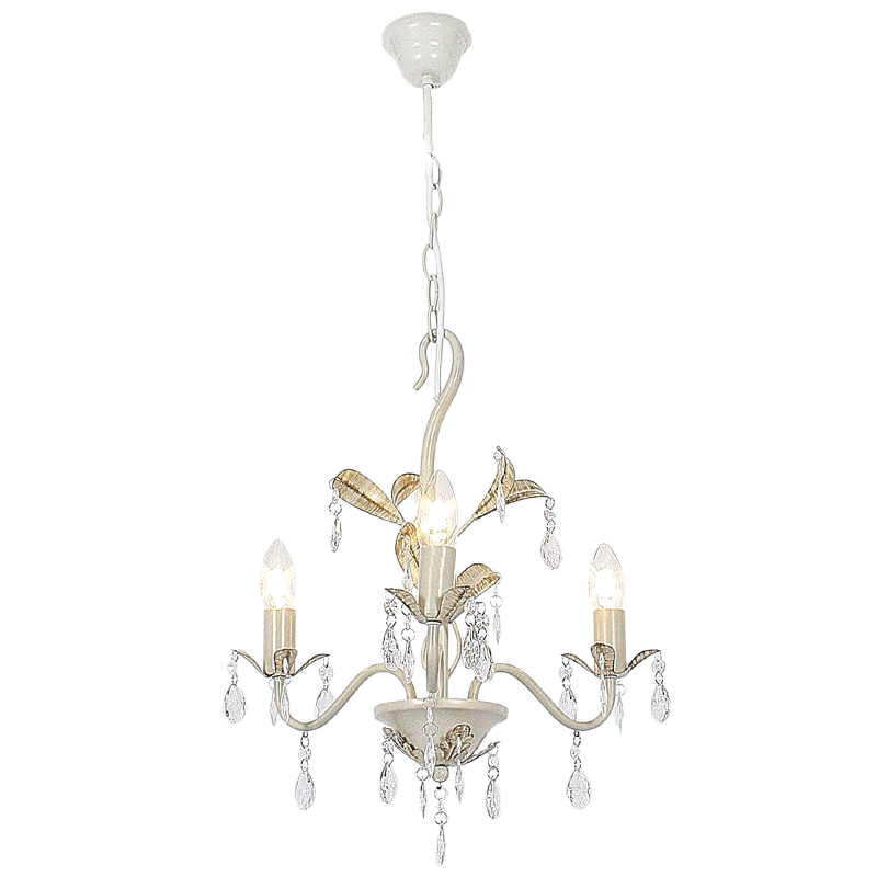 Bright Star Lighting CH521/3 FS Metal Chandelier with Clear Acrylic Crystals