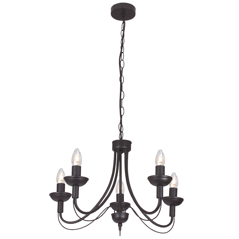 Bright Star Lighting CH523/5 BLACK Metal Chandelier