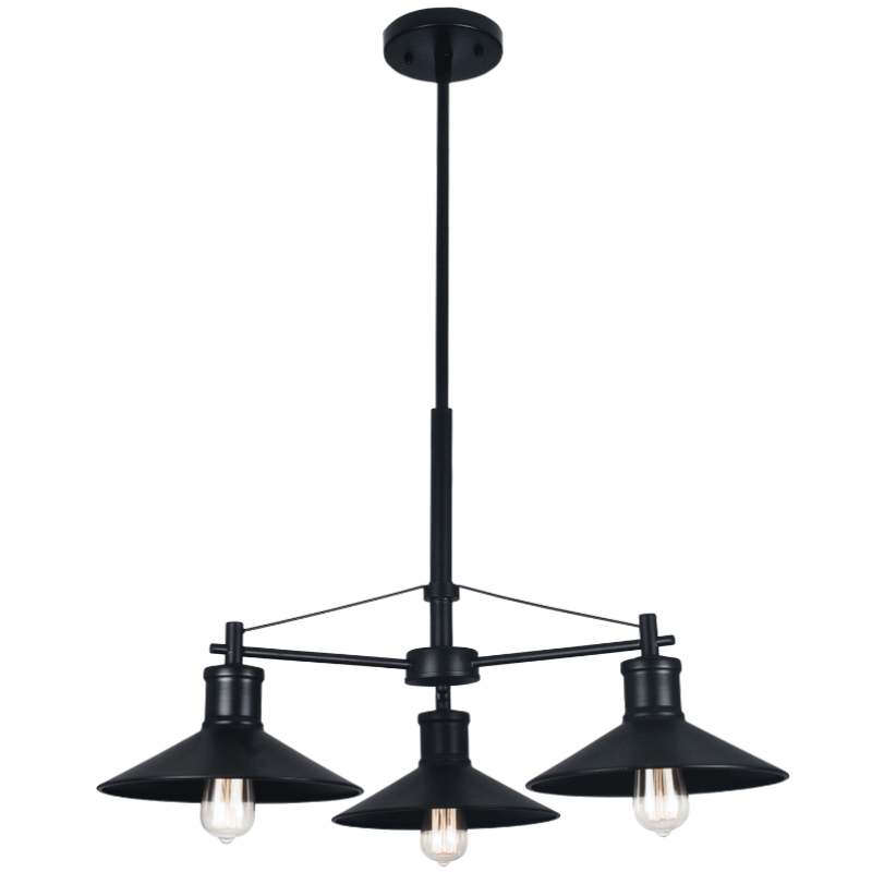 Bright Star CH529/3 BLACK BLACK METAL DOWN FACE CHANDELIER 3X60W ES
