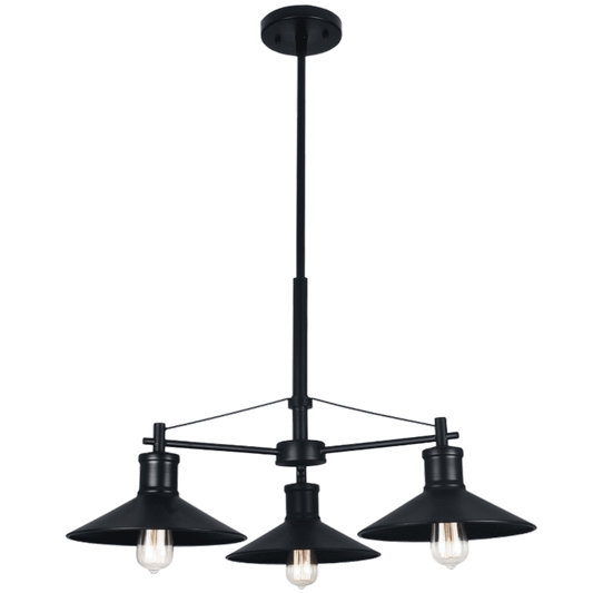 Bright Star CH529/3 BLACK BLACK METAL DOWN FACE CHANDELIER 3X60W ES