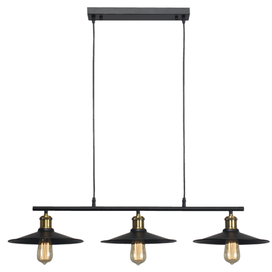 Bright Star CH531/3 BLACK BLACK METAL DOWN FACE CHANDELIER 3X60W ES