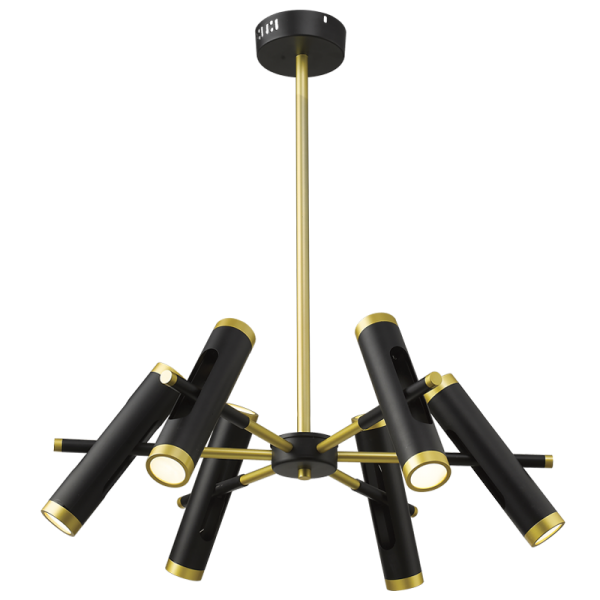 Bright Star Lighting CH533 LED Black Gold Metal and Aluminium LED Chandelier Moveable Arms