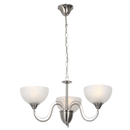 Bright Star Lighting CH665/3 SATIN Satin Chrome Chandelier with Alabaster Glass