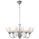 Bright Star Lighting CH665/5 SATIN Satin Chrome Chandelier with Alabaster Glass