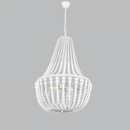 Bright Star Lighting CH890/3 WHITE Metal and Wood Chandelier