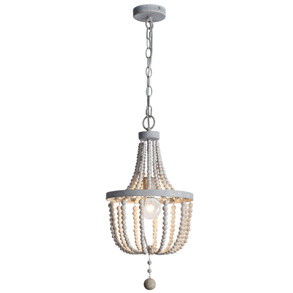 Bright Star Lighting CH893/1 BEAD Metal and Wood Bead Chandelier