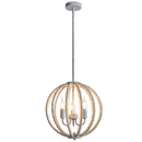 Bright Star Lighting CH896/3 BEAD Metal and Wood Bead Chandelier