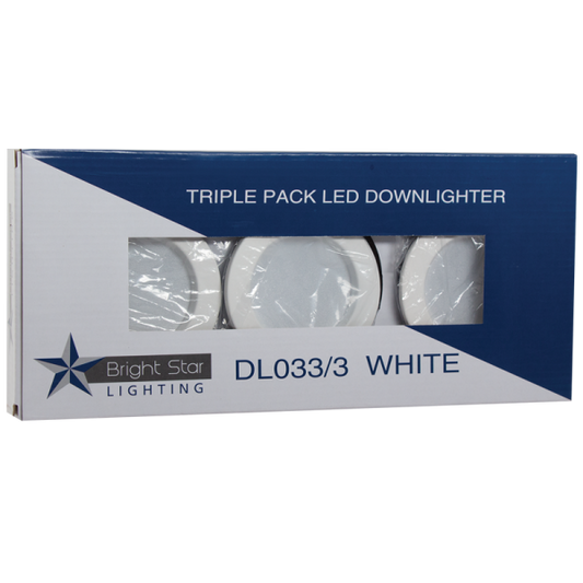 Bright Star DL033/3 WHITE 3 PCS X 6W IN WINDOW BOX 4000K 72MM CUT OUT POLY