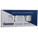 Bright Star Lighting DL033/3 WHITE Triple Pack LED Downlighters