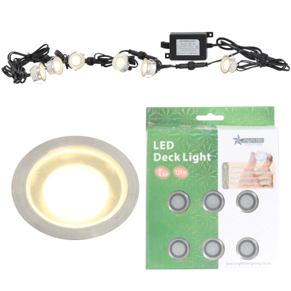 Bright Star DL070 STAINLESS LED DECK LIGHT 3000K 12V DC IP67 6X0.6W LED