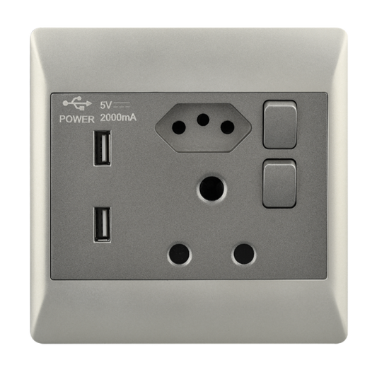 Bright Star EPL354 DUO 16 AMP PLUG + ZA PLUG + 2 USB (5 per box)