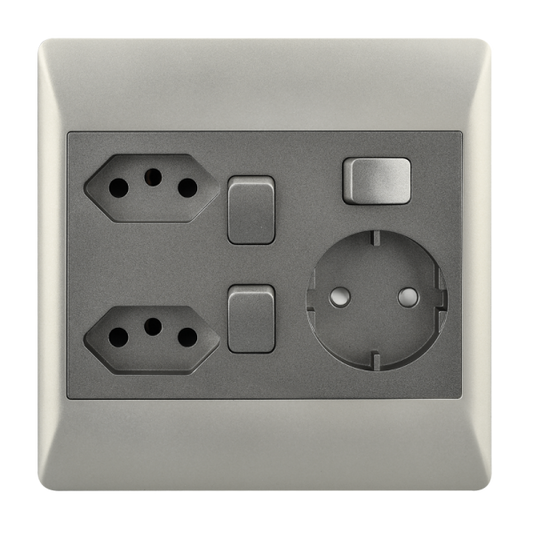 Bright Star EPL364 DUO 2 X 10 AMP + SCHUKO + 3 SWICHES 4 X 4