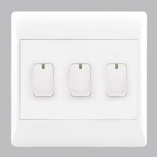 Bright Star ESW007 WHITE 3 LEVER 1 WAY SWITCH 4 X 4 ( per box)