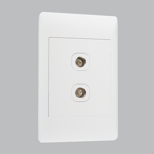 Bright Star ESW035 WHITE DOUBLE TV SOCKET 2 X 4 (10 per box)