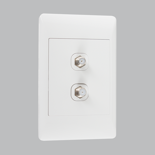 Bright Star ESW039 WHITE DOUBLE SATELLITE SOCKET 2 X 4 (10 per box)