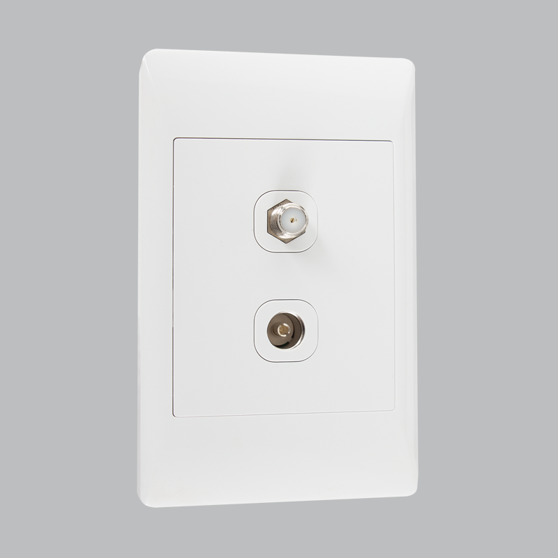 Bright Star ESW040 WHITE TV + SATELLITE SOCKET 2 X 4 (10 per box)