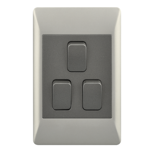 Bright Star ESW073 DUO 3 LEVER 1 WAY SWITCH 2 X 4 (10 per box)