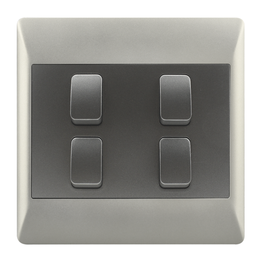 Bright Star ESW078 DUO 4 LEVER 1 WAY SWITCH 4 X 4 ( per box)