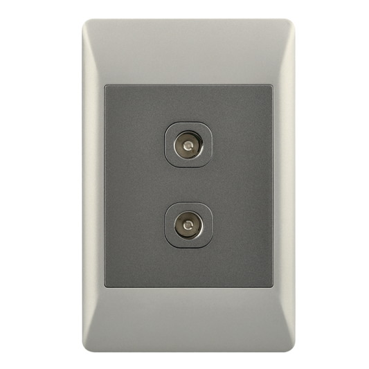 Bright Star ESW085 DUO DOUBLE TV SOCKET 2 X 4 (10 per box)