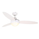 Eurolux F36W Ceiling Fan with Light 3 Blade 1200mm White With Remote Control