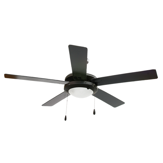Bright Star FCF004 BLACK 5 BLADE 52" 3 SPEED AC MOTOR 2X60W ES PULL SWITCH