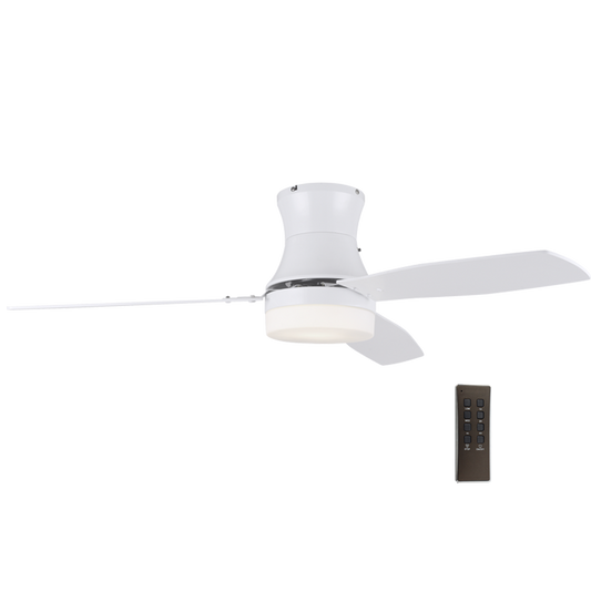 Bright Star FCF013 WHITE REMOTE 3 BLADE 52" 2X60W ES DC MOTOR