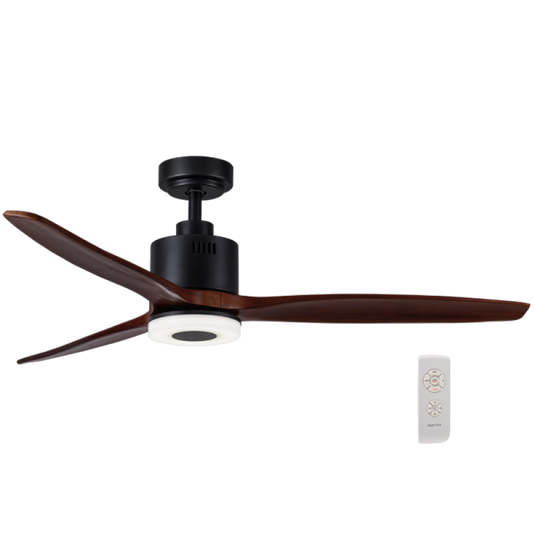 Bright Star FCF044 BK/WOOD 15W CCT 40W COPPER COIL DC 3 WOOD BLADES