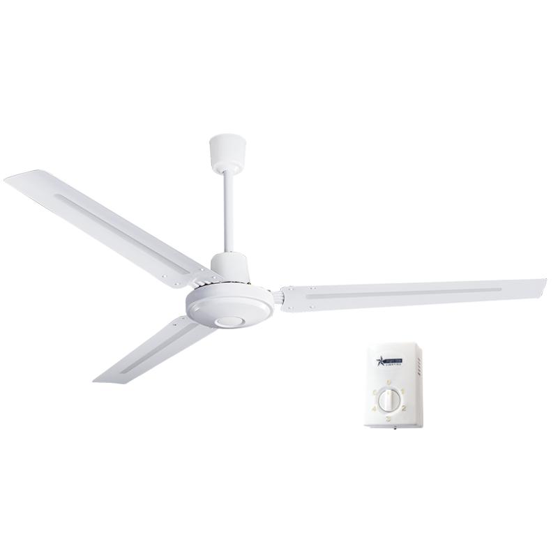 Bright Star FCF072 WHITE WALL CONTROL 70W COPPER COIL AC 3 METAL BLADES