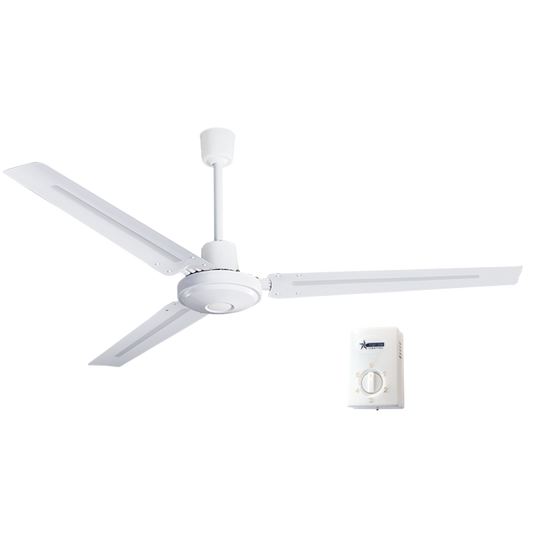 Bright Star FCF072 WHITE WALL CONTROL 70W COPPER COIL AC 3 METAL BLADES