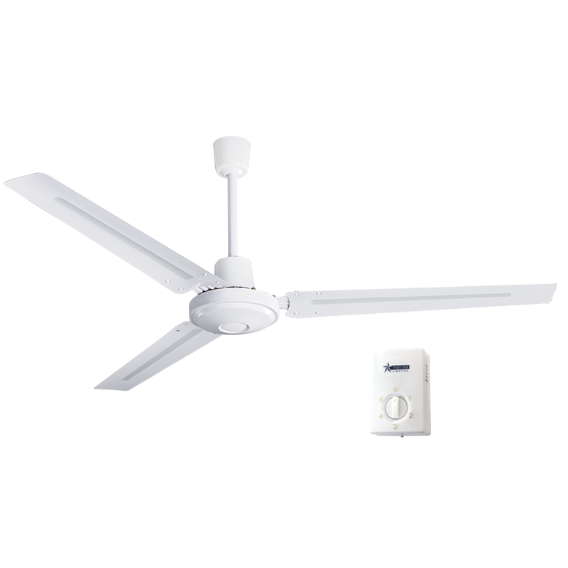 Bright Star Lighting FCF072 WHITE Industrial Metal Fan with Metal Blades