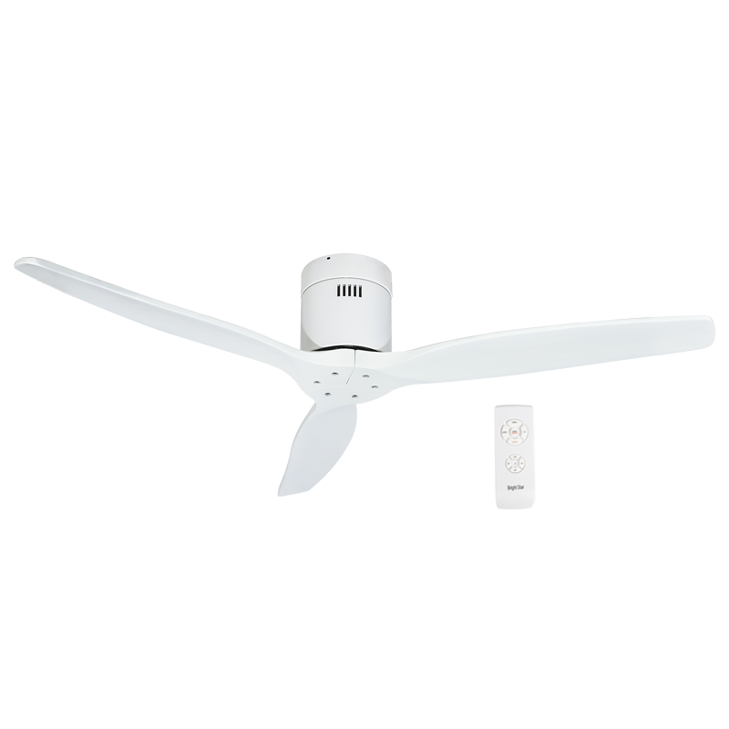 Bright Star Lighting FCF076 WHITE Industrial Metal Fan with Solid Wood Blades