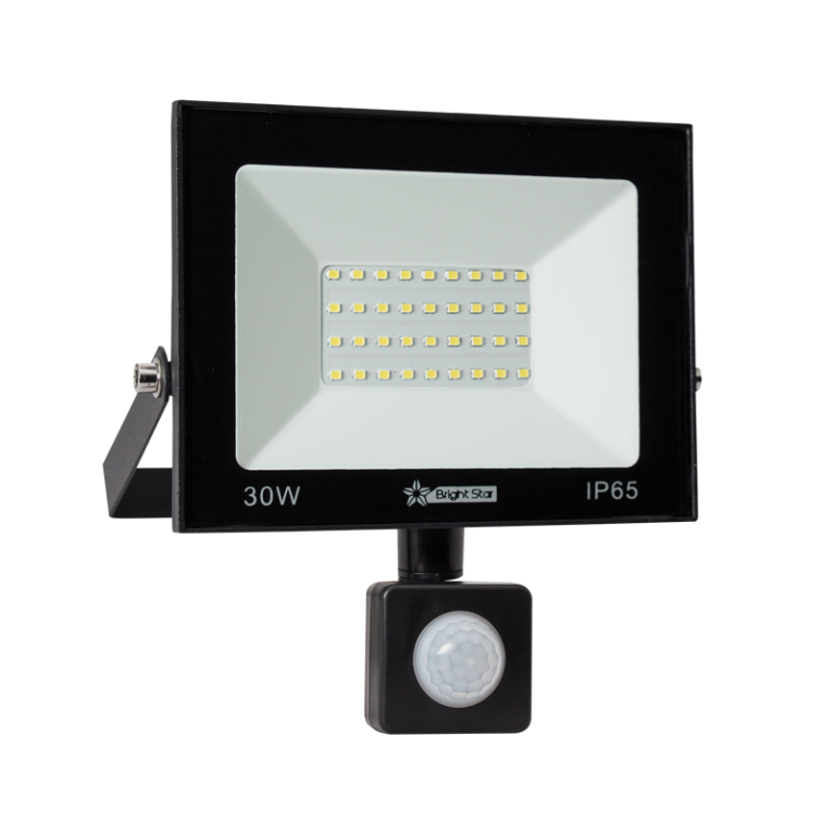 Bright Star FL033 BLACK 30 WATT LED FLOOR + SENSOR 6000K 2400Lm