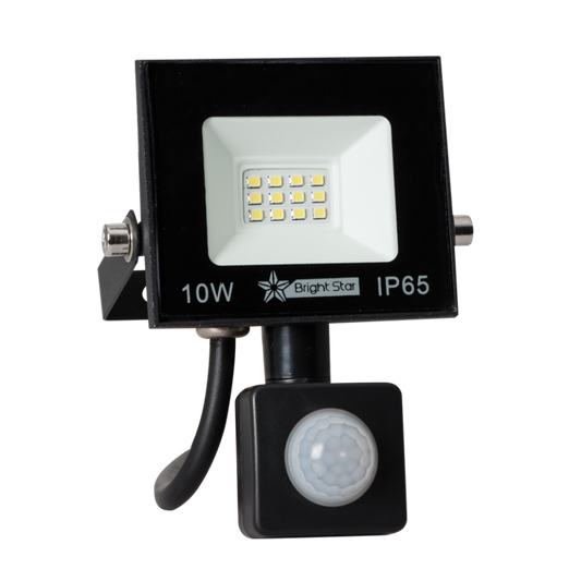 Bright Star FL074 BLACK 10W LED WITH SENSOR IP65 6000K 750 LUMEN