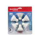 Eurolux LED Plastic GU10 3w Cool White 4000K 6 Pack G797CW