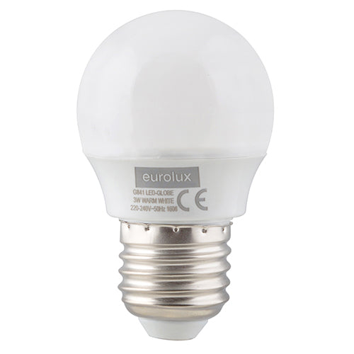 Eurolux G841 E27 3w Warm White 3000K Golfball Lamp