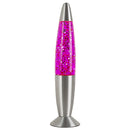 Eurolux H30PI 13 Glitter Lamp Silver Metal Cap & Base Pink Water