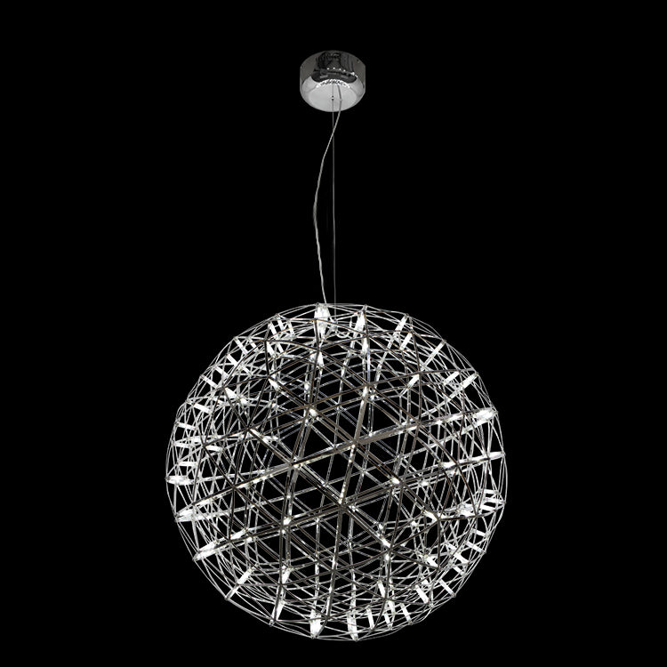 K. Light K-LED-9027M/CW Stainless Steel 230v 27.6W LED Fuse Medium Deathstar Pendant