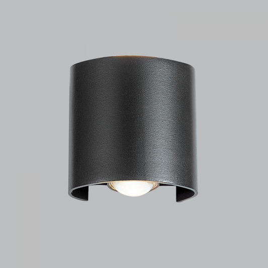 Bright Star L245 BLACK 2X1W LED UP & DOWN ALU WALL BRACKET+GLASS 3000K