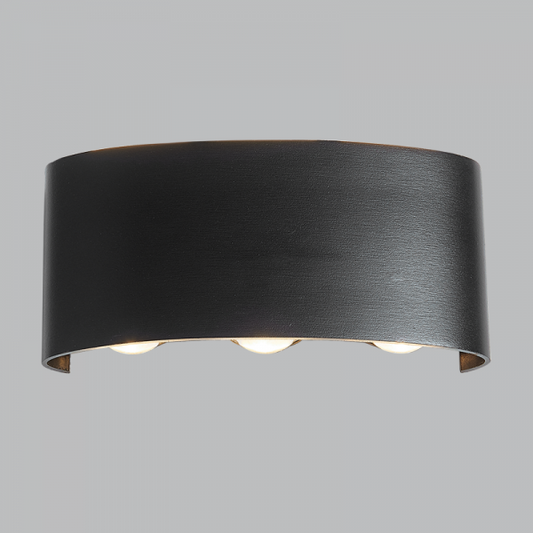 Bright Star L247 BLACK 6X1W LED UP & DOWN ALU WALL BRACKET+GLASS 3000K