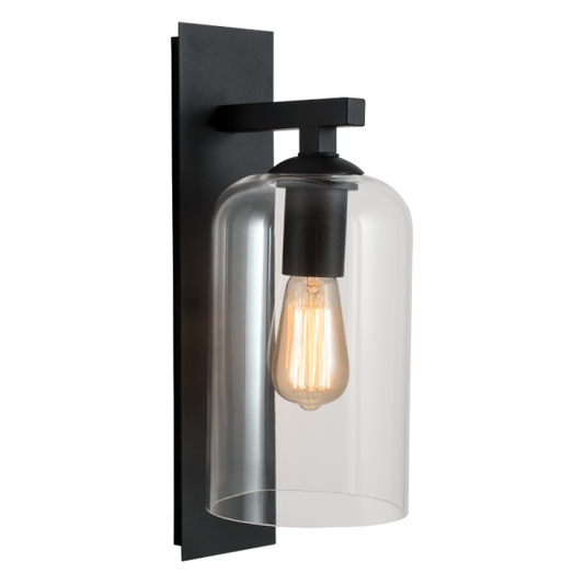 Bright Star L509 BLACK DOWN FACING METAL LATERN CLEAR GLASS IP44 1X60W