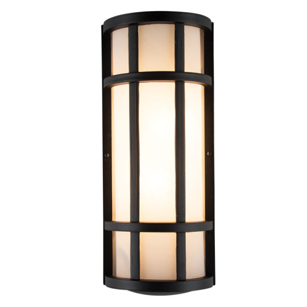 Bright Star Lighting L512 BLACK Aluminium Wall Bracket with Frosted Glass