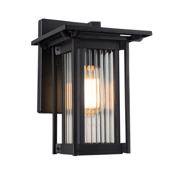 Bright Star L516 BLACK DOWN FACING LATERN ALU OPAQUE GLASS IP54 1X60W ES