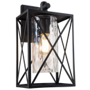 Bright Star Lighting L517 BLACK Down Facing Metal Lantern with Textured Clear Glass