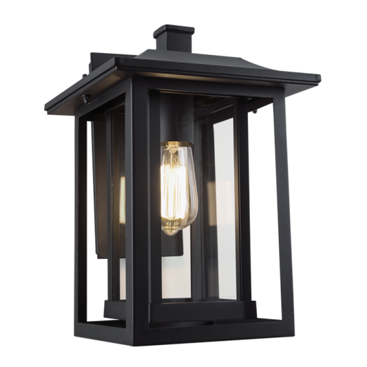 Bright Star L518 BLACK DOWN FACING LATERN ALU CLEAR GLASS IP54 1X60W ES