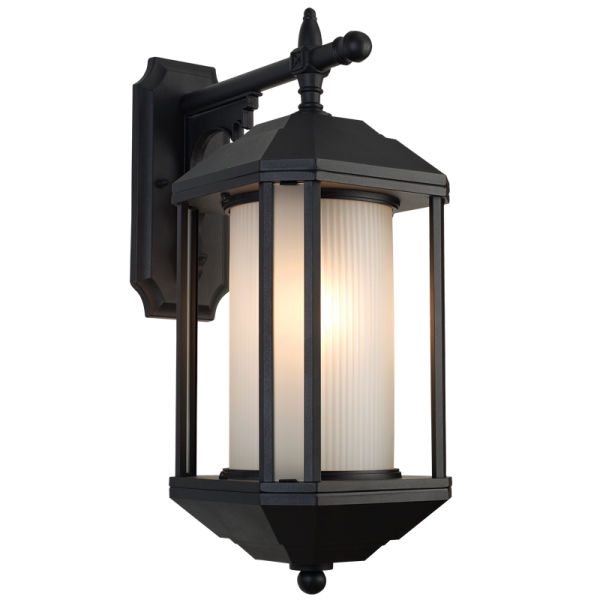 Bright Star L519 BLACK DOWN FACING LATERN ALU FROSTED GLASS IP54 1X60W ES