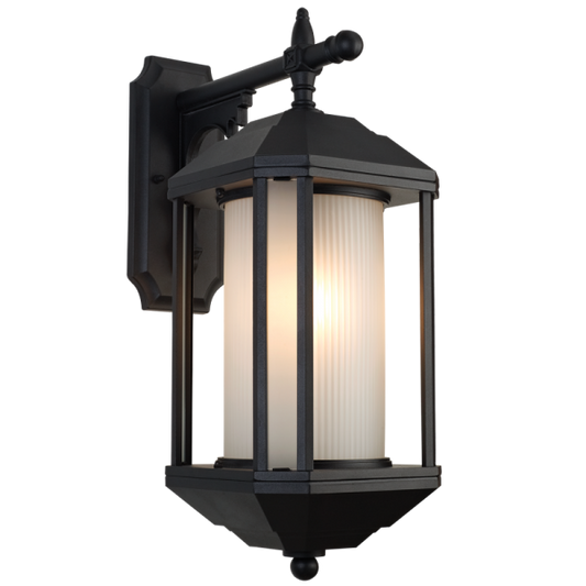 Bright Star L519 BLACK DOWN FACING LATERN ALU FROSTED GLASS IP54 1X60W ES