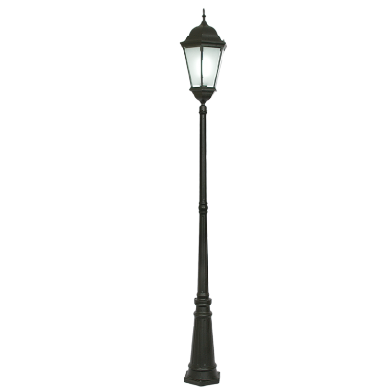 Bright Star LFL007/1 BLACK 6 PANEL TAPERED GLASS IP44 1X60W ES 2300MM