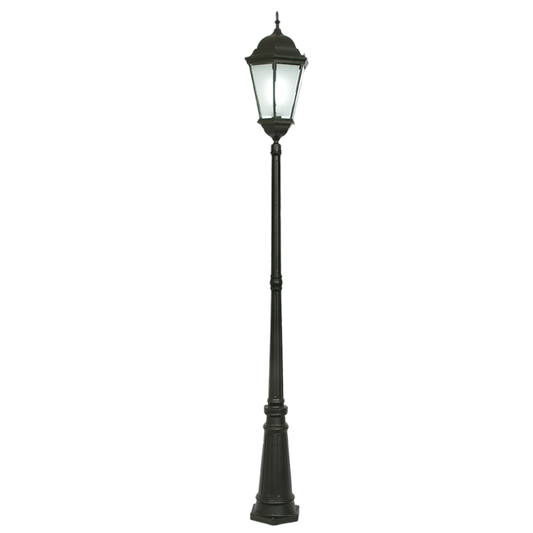 Bright Star LFL007/1 BLACK 6 PANEL TAPERED GLASS IP44 1X60W ES 2300MM