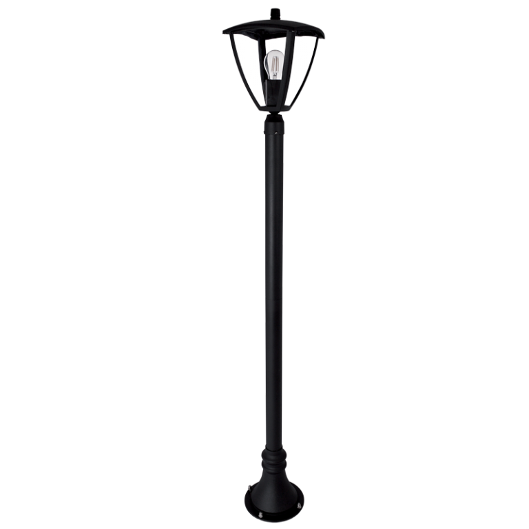 Bright Star LFL014/1 BLACK 4 PANEL CLEAR PLOY IP44 1X60W ES 1350MM