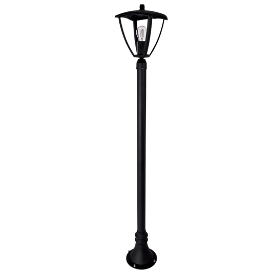 Bright Star LFL014/1 BLACK 4 PANEL CLEAR PLOY IP44 1X60W ES 1350MM